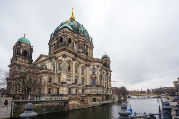 Fototapeta na wymiar Beautiful view of historic Berlin Cathedral (Berliner Dom) at famous Museumsinsel (Museum Island)