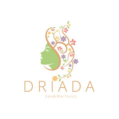 Driada logo. An elegant logo for beauty, fashion and hairstyle related business.