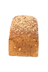 Vollkornbrot auf weißem Hintergrund freigestellt