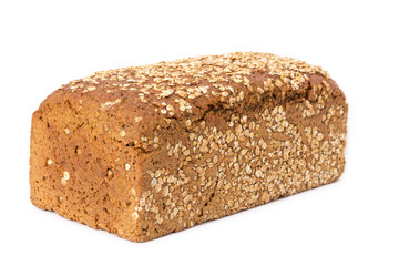 Vollkornbrot auf weißem Hintergrund freigestellt