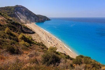 Fototapeta na wymiar Milos beach on Lefkada island, Greece
