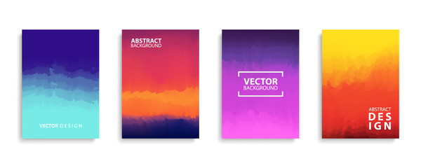 Covers collection with modern abstract color gradients. Templates set for brochures, posters, banners and cards. Vector illustration.