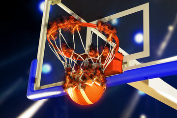 Winning points at a basketball game