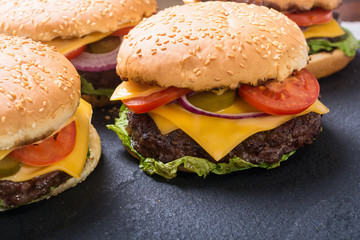 Unhealthy American hamburger