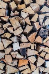 Fototapeta premium fire wood in a pile indoor