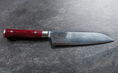 Excellent Japanese chef's knife from Damascus steel.
