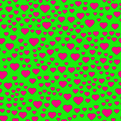 Heart pattern on the green background