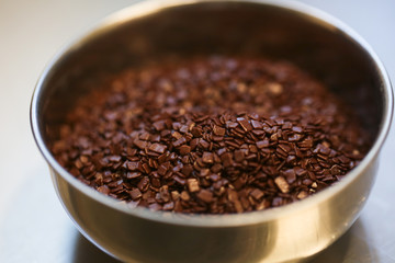 Chocolate chips close-up