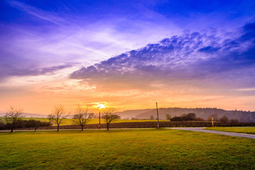 Obraz premium Sunset over central Bohemia