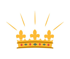 Cartoon crown icon on white background.