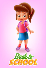 girl going to school