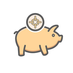 Piggy icon. Bank, banking, earning money, savings