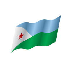 Djibouti flag, vector illustration