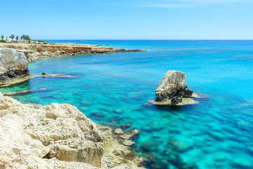 Fototapeta premium Rocky beach in Ayia Napa