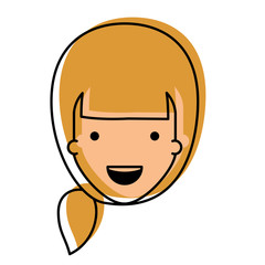 beautiful woman head avatar character vector illustration design