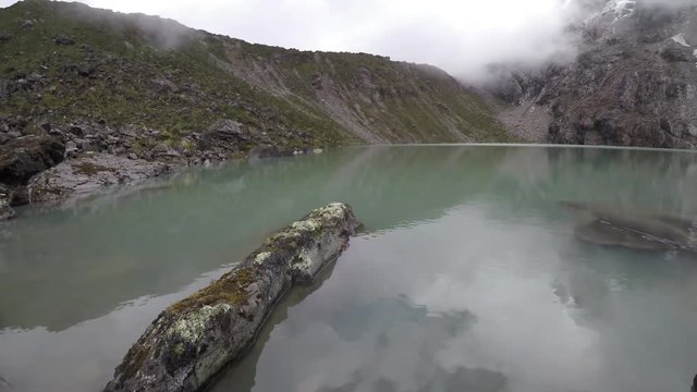 Pure lagoon at feet of snowed verdish 2