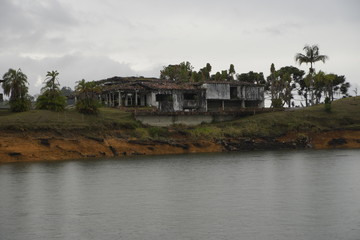Fototapeta na wymiar La-Manuela Ranch Ruins in Guatape - Antioquia