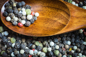 Fragrant pepper photographed close-up. A versatile condiment at any meal.