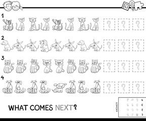 Fototapeta premium complete pattern with pets coloring book