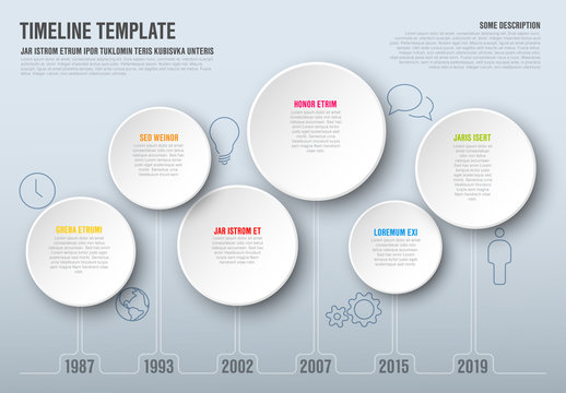 White Circles Timeline Infographic