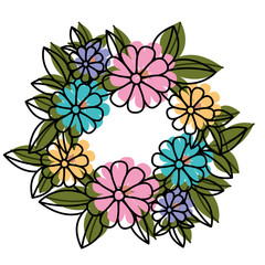 cute floral crown decoration icon vector illustration design