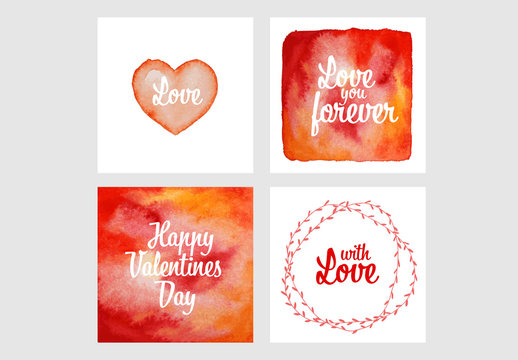 4 Valentine's Day Digital Card Layouts