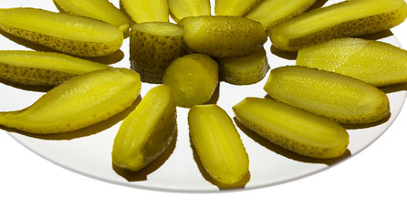 Cucumber.  Pickled cucumber isolated on white.