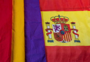 Spanish flag and spanish republic flag (spain republic) together