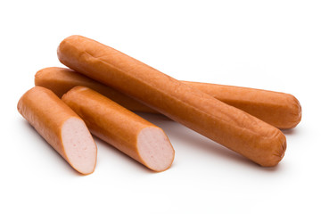 Fresh sausage isolated over white background.