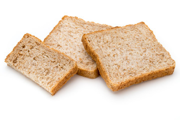 Toast bread isolated on the white background.