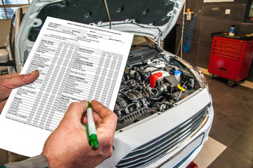 checklist / checklist when checking the technical condition of a car in a car service
