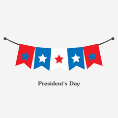 Vector illustration background with bunting flags for happy Presidents Day