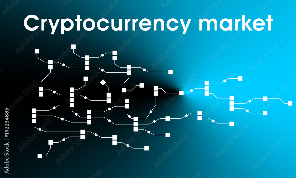 Poster abstract circuit networking blockchain concept background. cryptocurrency market.