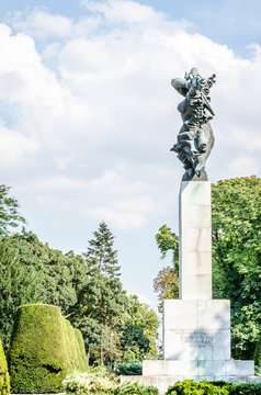 Belgrade, Serbia - July 29, 2014: Monument of Gratitude to France ahead of the Kalemegdan fortress