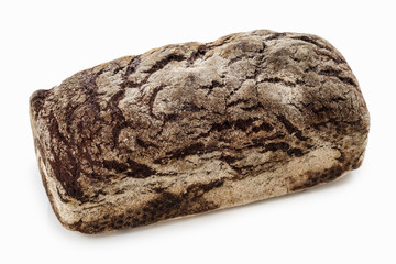 baked bread isolated on white background, top view