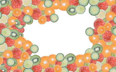 frame of fruits and vegetables