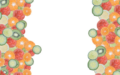 frame of fruits and vegetables