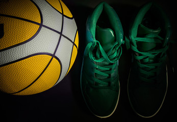 Basketball and sneakers