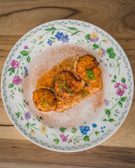 Italian Shrimp Zeppole with sauce