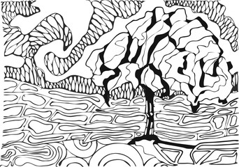 Vector painted landsape