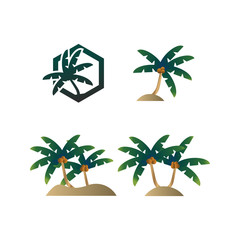Collection of palm tree template vector