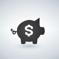 Piggy bank icon, investment concept. Vector illustration.