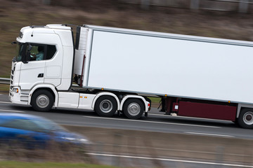 Lorry in motion on the motorway