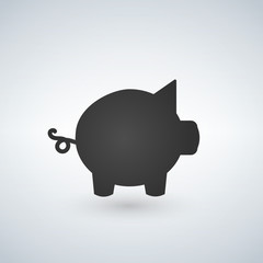 Pig icon. Pork icon. Pig vector illustration.