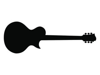 High Quality Hand Drawn Black Silhouette of an Heavy Metal Guitar
