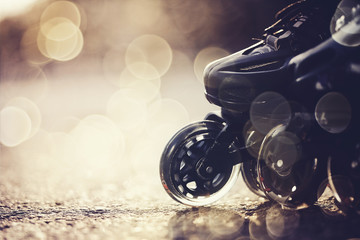 Fototapeta na wymiar Wheels of roller skates