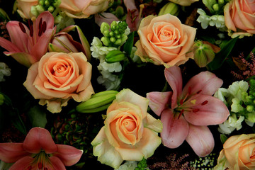Pink wedding flowers