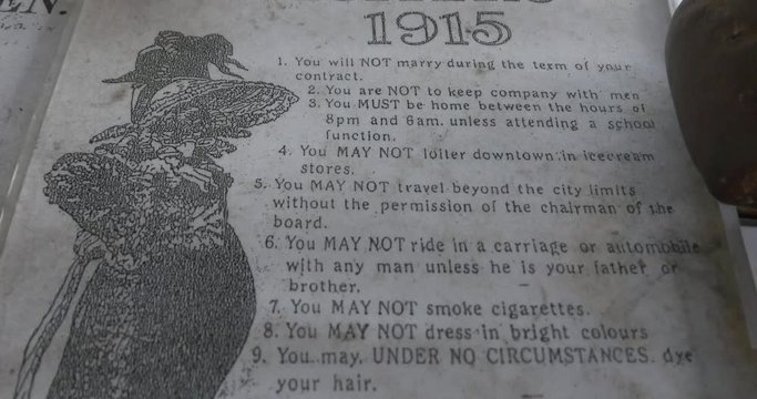 Rules for teachers 1915 New Zealand Australia