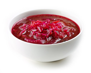 bowl of beet root soup borsch