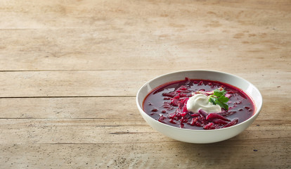 bowl of beet root soup borsch